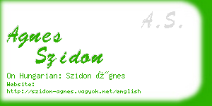 agnes szidon business card